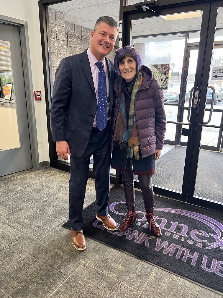 League President and CEO Bruce Adams and Rep. Rosa DeLauro